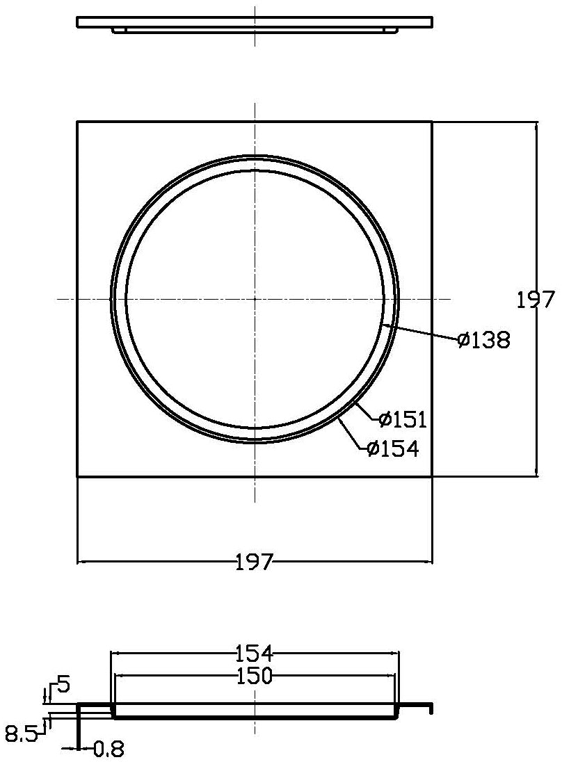 Neliökansi Onnline Matta 197x197mm 32mm Reiällä RST
