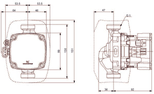 Lämpöjohtopumppu Grundfos ALPHA2 GO 15-40 130 220-240V 9