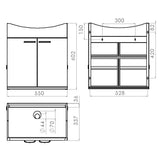 Allaskaappi Polaria Carina 600 550x600x340 mm Valkoinen - KarelianStore