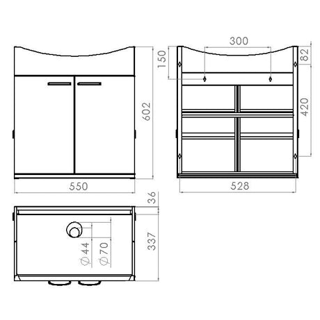 Allaskaappi Polaria Carina 600 550x600x340 mm Valkoinen - KarelianStore
