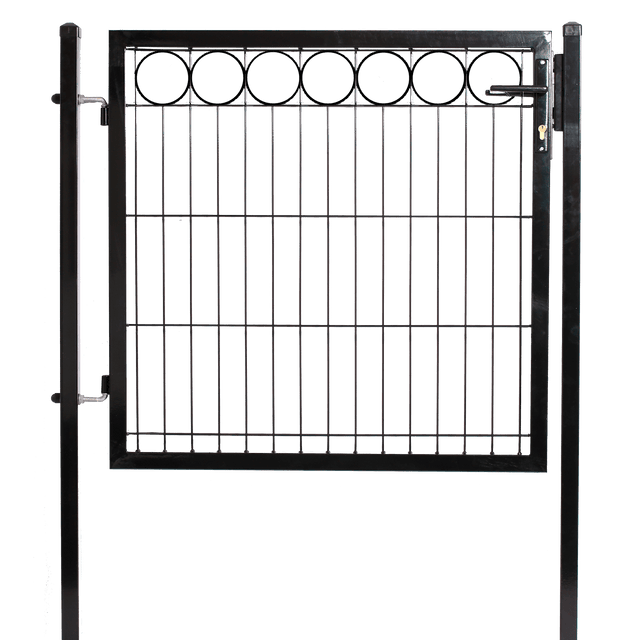 Elementtiaidan portti, musta, O - koriste yläreunassa, 100 cm - KarelianStore