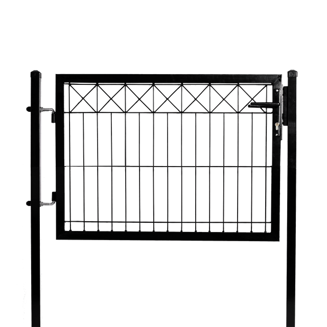 Elementtiaidan portti, musta, X - koriste yläreunassa, 750 x 1000 mm - KarelianStore