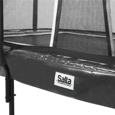 First Class - trampoliiini, suorakaide 427 x 244 cm, musta, mukana portaat ja suojaverkko Salta - KarelianStore