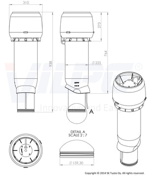 Huippuimuri Vilpe E220P - 160 - 700 Musta - KarelianStore