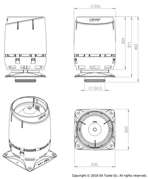 Ilmanvaihdon Poisto Vilpe Flow 125S 250x250 Vaaleanharmaa - KarelianStore