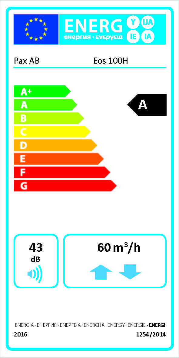 Ilmanvaihtolaite PAX EOS 100H LTO - KarelianStore
