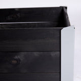 Istutuslaatikko, maalattua puuta, musta, metallikulmilla 33 x 93 x 53 HORTUS - KarelianStore