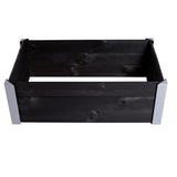 Istutuslaatikko, maalattua puuta, musta, metallikulmilla 33 x 93 x 53 HORTUS - KarelianStore