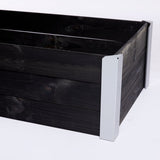 Istutuslaatikko, maalattua puuta, musta, metallikulmilla 33 x 93 x 53 HORTUS - KarelianStore