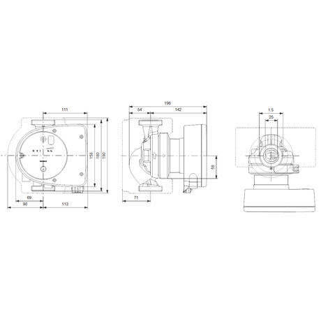 Käyttövesipumppu Grundfos Magna1 25 - 100 N 180 1x230V - KarelianStore