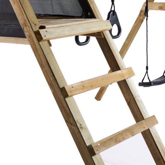 Keinuteline kiipeilymoduulilla, vihreä liukumäki, keinuistun ja trapetsikeinu NORDIC PLAY Active - KarelianStore