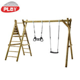 Keinuteline, mukana 1 musta keinuistuin, 1 musta trapetsikeinu ja keinukiinnikkeet NORDIC PLAY - KarelianStore