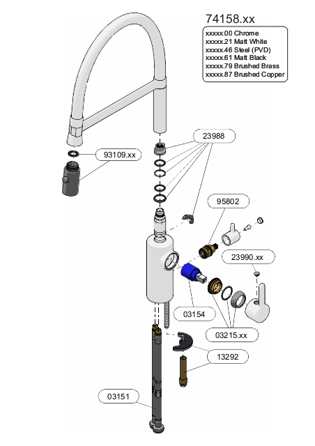 Keittiöhana Damixa Silhouet Pro PKV Kromi 741580035 - KarelianStore