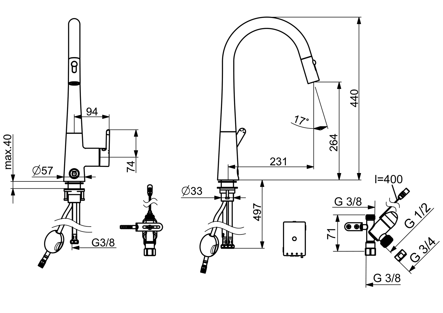 Keittiöhana Oras Inspera 3031F - 81 Pronssi PKV 3V - KarelianStore