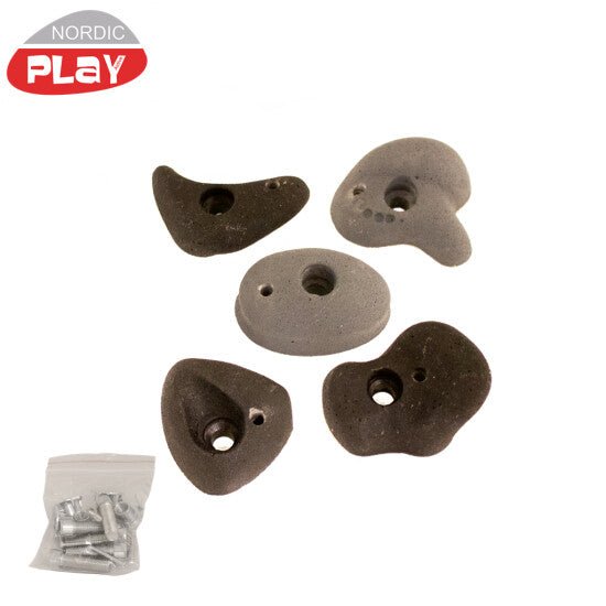 Kiipeilyotteet, musta/harmaa, 5 kpl. mukana kiinnitystarpeet NORDIC PLAY - KarelianStore