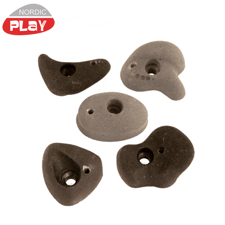 Kiipeilyotteet, musta/harmaa, 5 kpl. mukana kiinnitystarpeet NORDIC PLAY - KarelianStore
