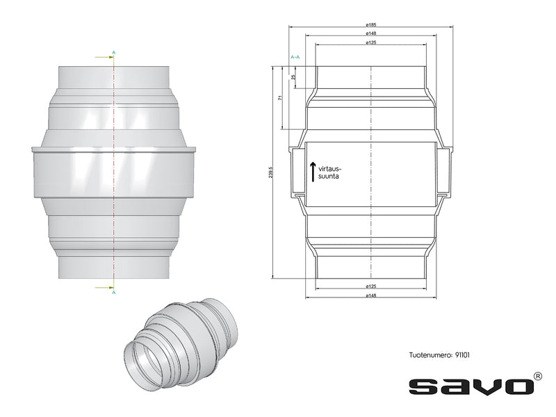 Kondenssivedenkerääjä Liesituulettimeen Savo 125/150 mm - KarelianStore