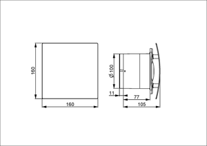 Kylpyhuonepuhallin Opal WEB100ZH Ajastimella ja Kosteusanturilla - KarelianStore