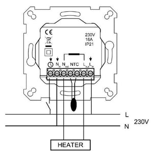 Yhdistelmätermostaatti Opal EcoEasy 16 IP21 16A