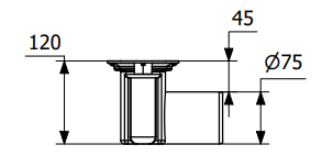 Lattiakaivo Purus Line 800mm DN75 Vaaka - KarelianStore