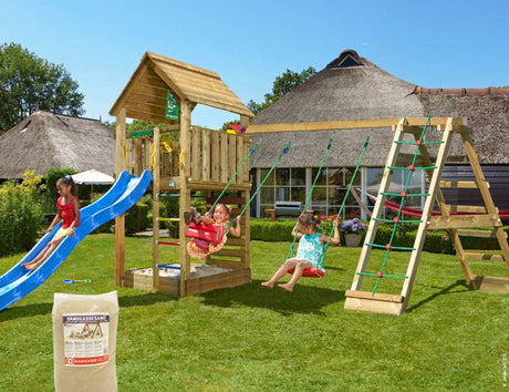 Leikkitorni Jungle Gym Cabin 2.1 ja 2 - Climb Module 220, liukumäki ja 120 kg hiekkaa - KarelianStore