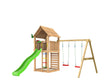 Leikkitorni Jungle Gym Cabin 2.1 ja 2 - Swing Module 220 ja vihreä liukumäki - KarelianStore
