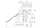 Leikkitorni Jungle Gym Chalet 2.1 ja 2 - Climb Module 220, liukumäki ja 120 kg hiekkaa - KarelianStore