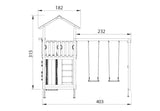 Leikkitorni Jungle Gym Chalet 2.1 ja 2 - Swing Module 220 ja 120 kg hiekkaa - KarelianStore