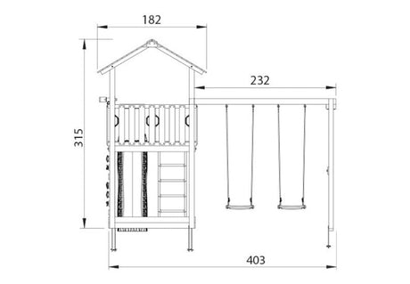Leikkitorni Jungle Gym Chalet 2.1 ja 2 - Swing Module 220 ja 120 kg hiekkaa - KarelianStore