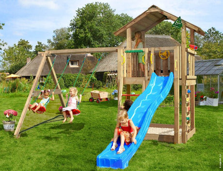 Leikkitorni Jungle Gym Chalet 2.1 ja 2 - Swing Module 220 ja 120 kg hiekkaa - KarelianStore