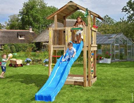 Leikkitorni Jungle Gym Chalet 2.1 ja vihreä liukumäki - KarelianStore