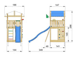 Leikkitorni Jungle Gym Fort 2.1 ja sininen liukumäki - KarelianStore