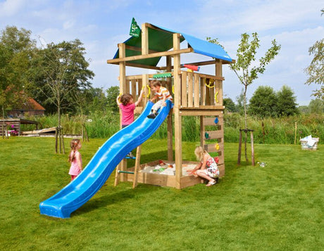 Leikkitorni Jungle Gym Fort 2.1 ja sininen liukumäki - KarelianStore
