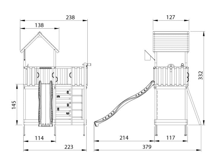 Leikkitorni Jungle Gym Mansion 2.1 ilman liukumäkeä - KarelianStore