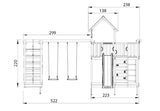 Leikkitorni Jungle Gym Mansion 2.1 ja 2 - Climb Module 220, vihreä liukumäki ja 120 kg hiekkaa - KarelianStore