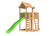 Leikkitorni Jungle Gym Mansion 2.1, vihreä liukumäki ja 120 kg hiekkaa - KarelianStore