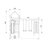 Leikkitorni Jungle Gym Palace 2.1, 2 - Climb Module 220 ja sininen liukumäki - KarelianStore