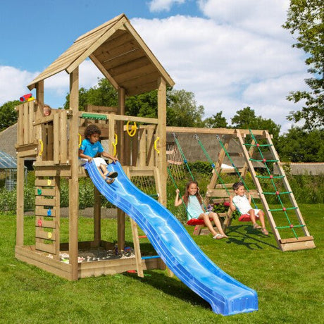 Leikkitorni Jungle Gym Palace 2.1, 2 - Climb Module 220 ja sininen liukumäki - KarelianStore