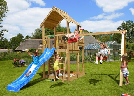 Leikkitorni Jungle Gym Palace 2.1, 2 - Swing Module 220 ja sininen liukumäki - KarelianStore