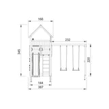 Leikkitorni Jungle Gym Palace 2.1, 2 - Swing Module 220, sininen liukumäki ja 120 kg hiekkaa - KarelianStore