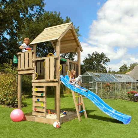 Leikkitorni Jungle Gym Palace 2.1 ja sininen liukumäki - KarelianStore