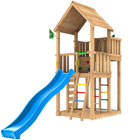 Leikkitorni Jungle Gym Palace 2.1 ja sininen liukumäki - KarelianStore