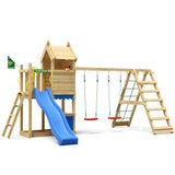 Leikkitorni Jungle Gym Resort, 2 - Climb Module 200 ja sininen liukumäki - KarelianStore