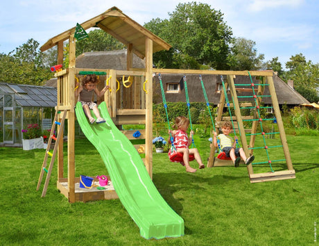 Leikkitorni Jungle Gym Sierra 2.1 ja 2 - Climb Module 220 ja vihreä liukumäki - KarelianStore