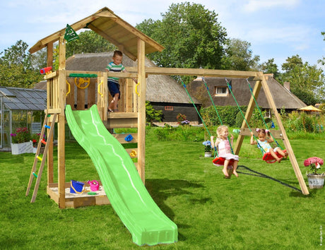 Leikkitorni Jungle Gym Sierra 2.1 ja 2 - Swing Module 220 ja vihreä liukumäki - KarelianStore