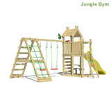 Leikkitorni Jungle Gym Teepee, 2 - Climb Module 200 ja keltainen liukumäki - KarelianStore