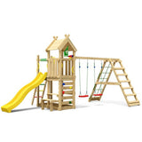 Leikkitorni Jungle Gym Teepee, 2 - Climb Module 200 ja keltainen liukumäki - KarelianStore