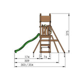 Leikkitorni Jungle Gym Totem, 2 - Swing Module 200 ja punainen liukumäki - KarelianStore
