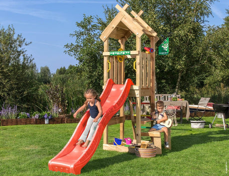 Leikkitorni Jungle Gym Totem, punainen liukumäki - KarelianStore