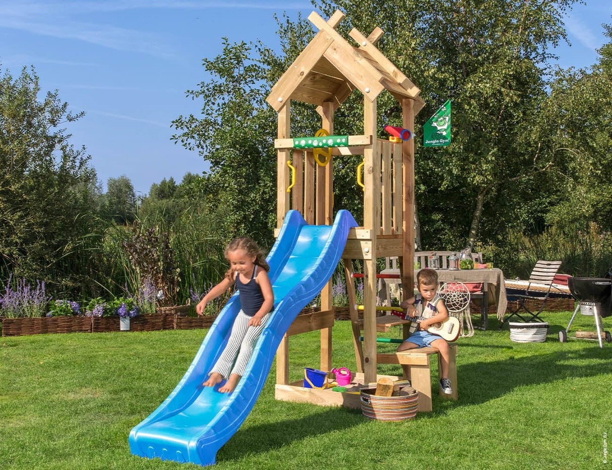 Leikkitorni Jungle Gym Totem, sininen liukumäki - KarelianStore